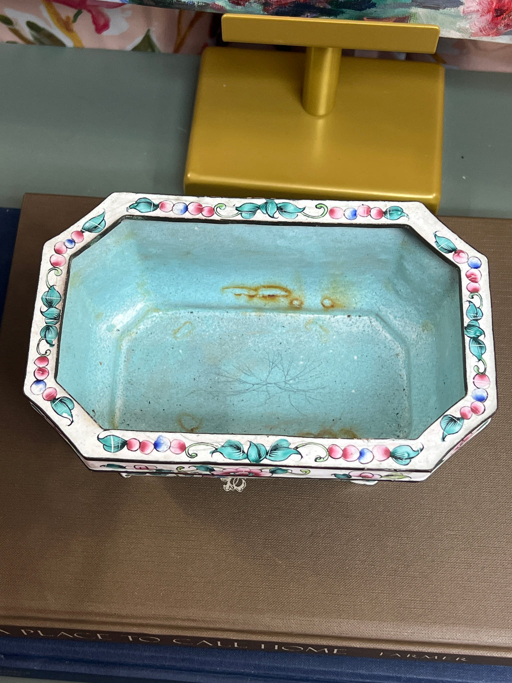 Cloissone Floral Butterfly Planter