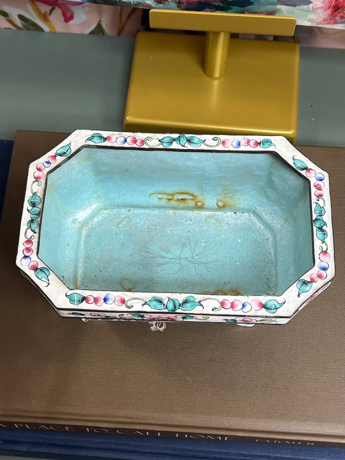 Cloissone Floral Butterfly Planter