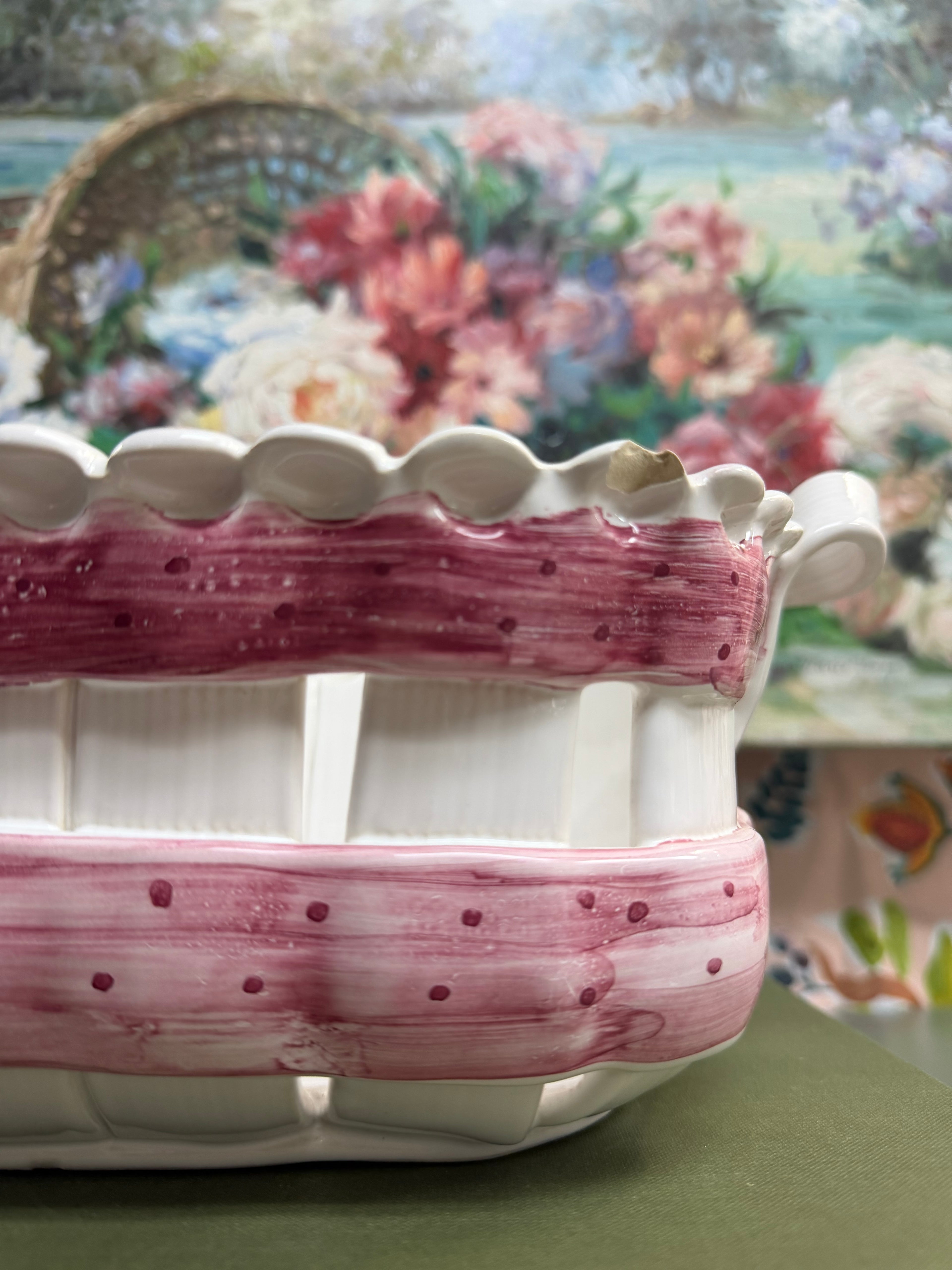 Large Pink Bow “Made In Portugal” Basket