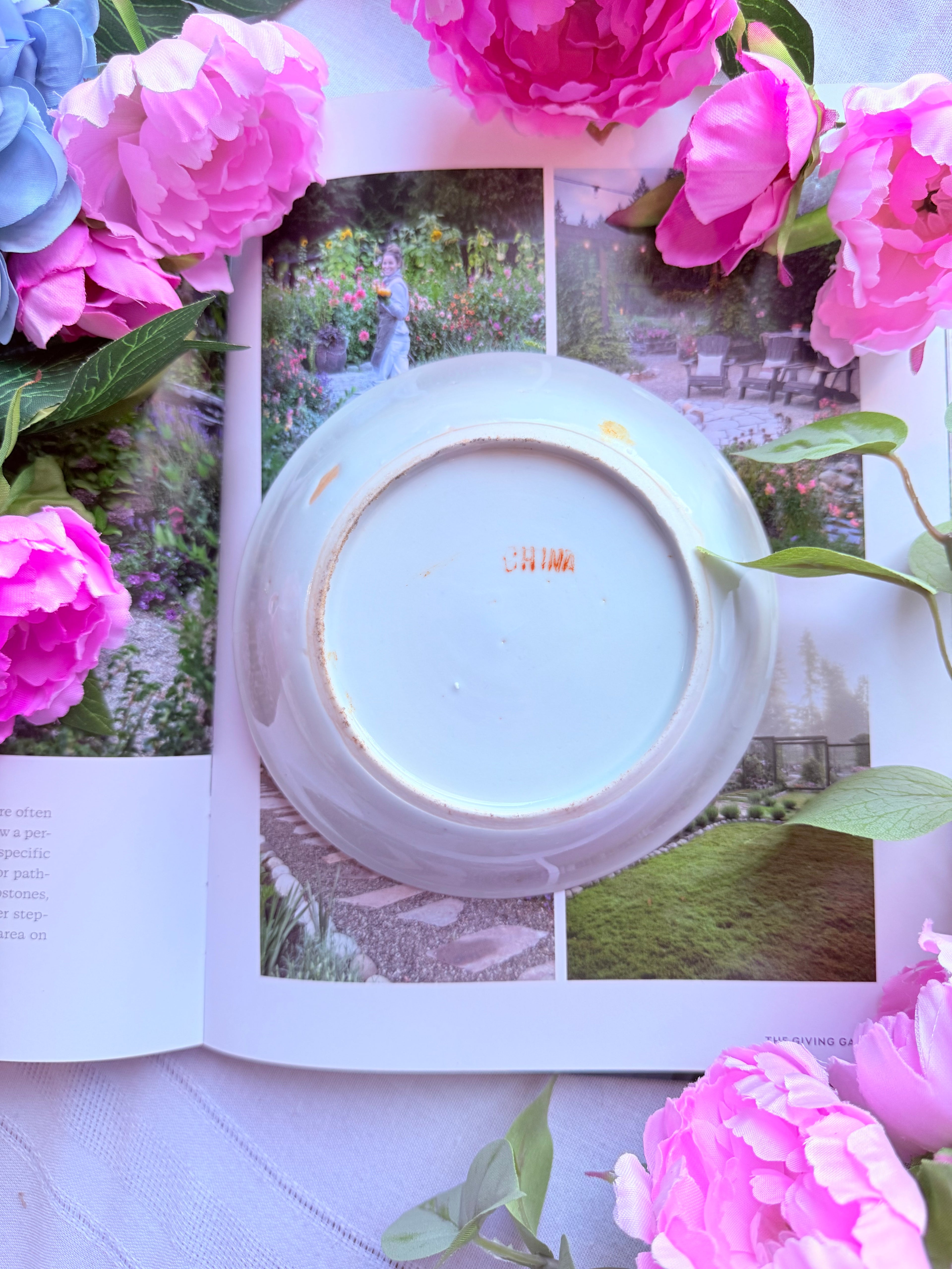 Antique Rose Medallion Shallow Bowl