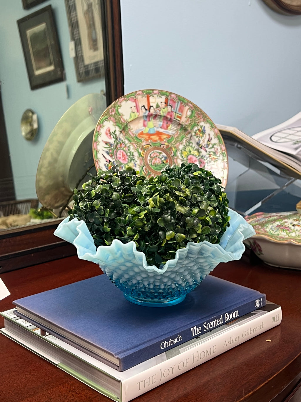 Fenton Blue Hobnail Bowl