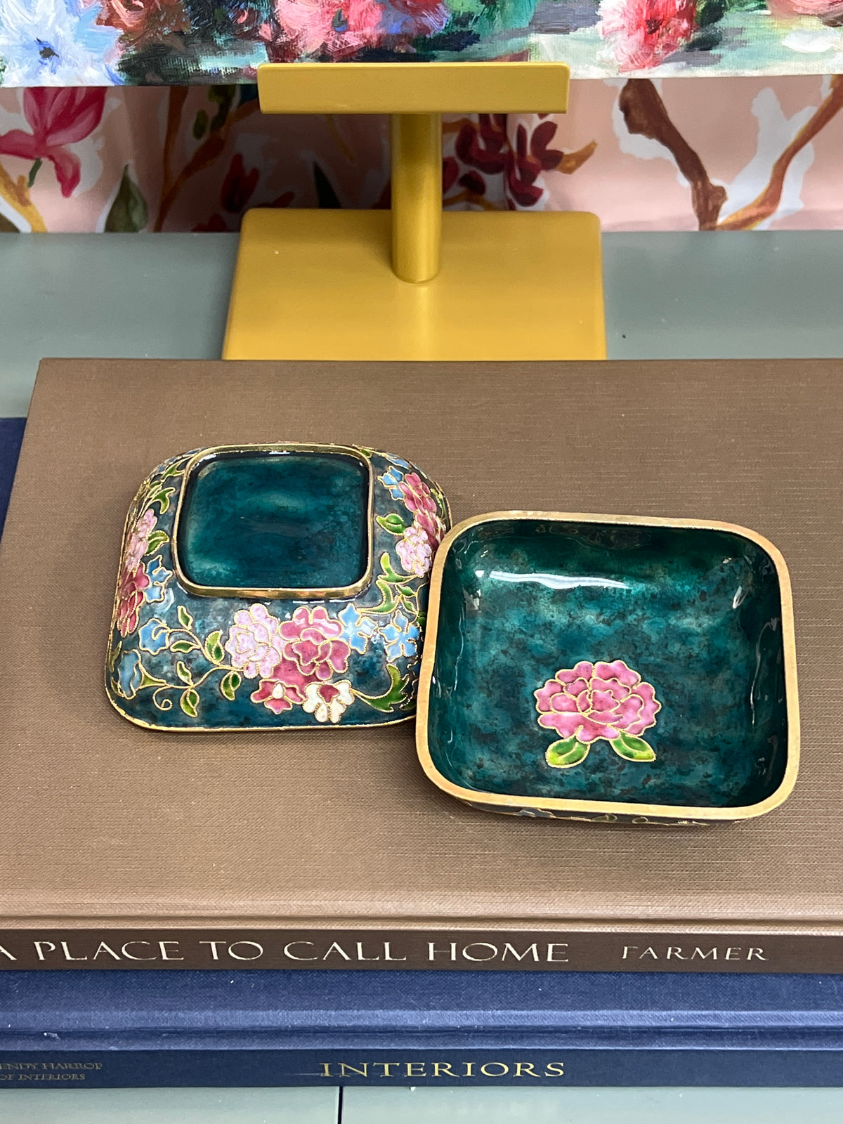 Cloissone Floral Trinket Box