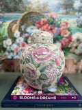 Pink Floral Ginger Jar