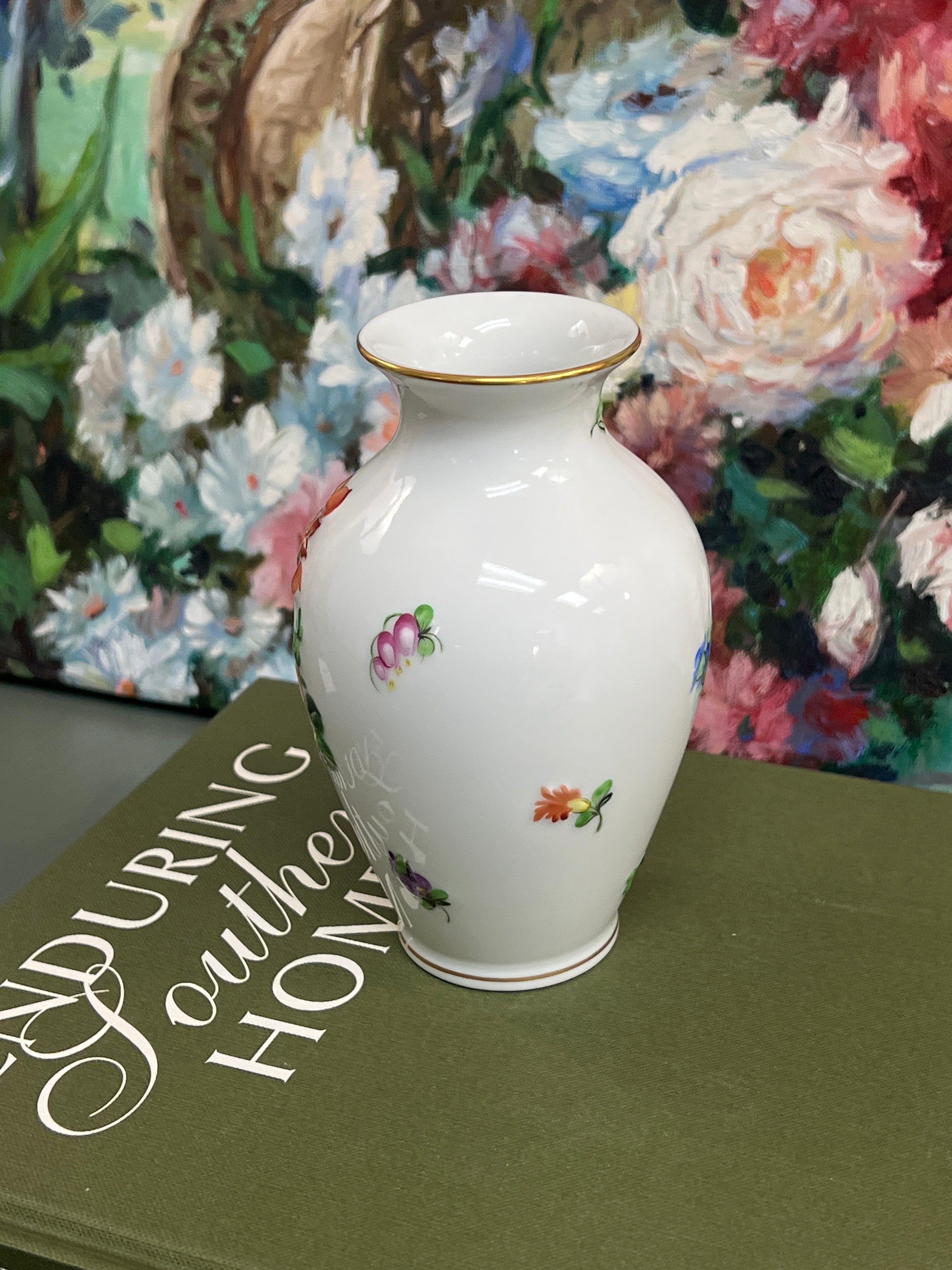Colorful Floral Herend Bouquet Vase