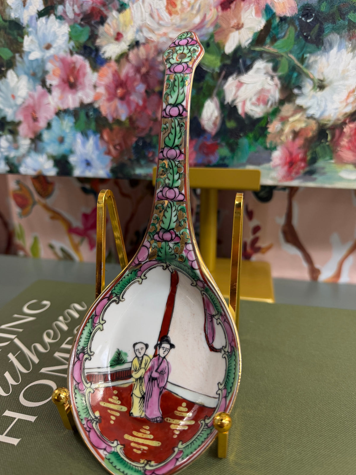 Vintage Large Rose Medallion Spoon