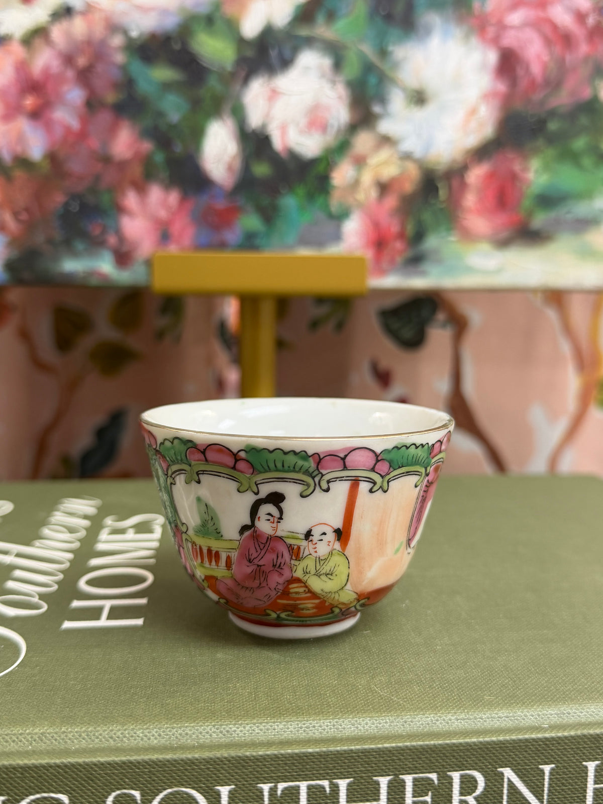 Vintage 2.5” Rose Medallion Sake Cup
