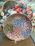 Multicolored Peacock Feathered Plate