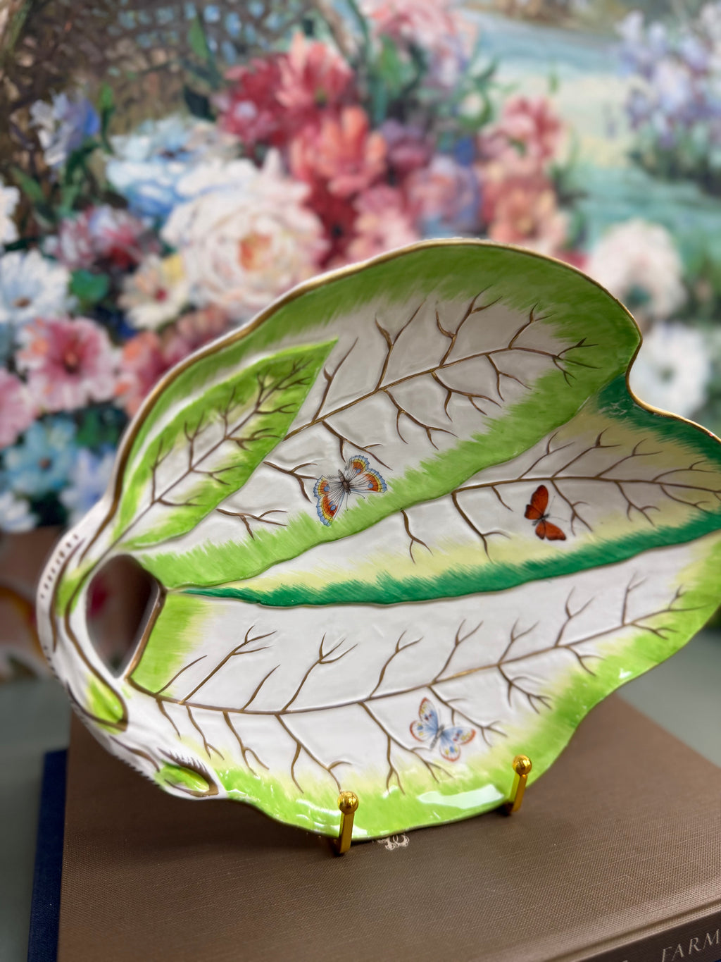 Mottahedah Leaf Butterfly Dish
