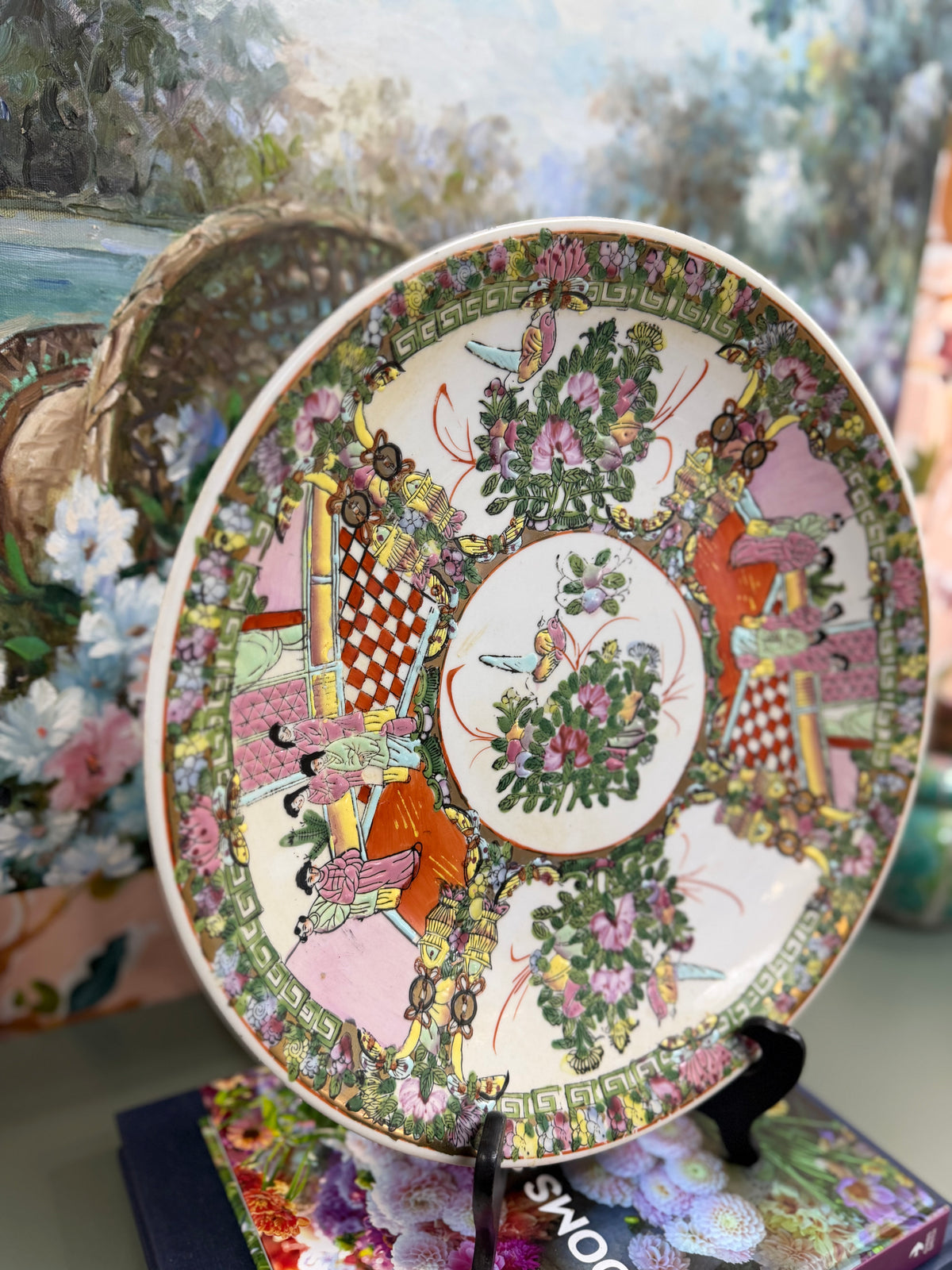 Vintage 14” Rose Medallion Charger