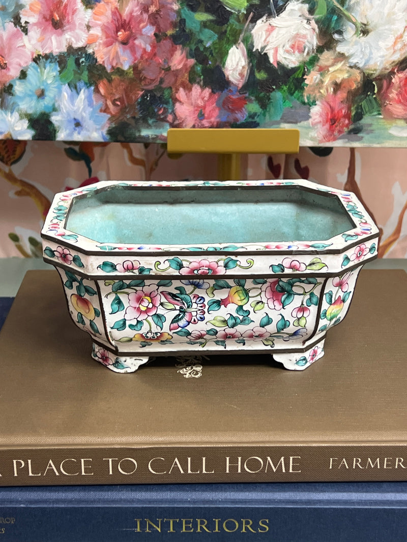 Cloissone Floral Butterfly Planter