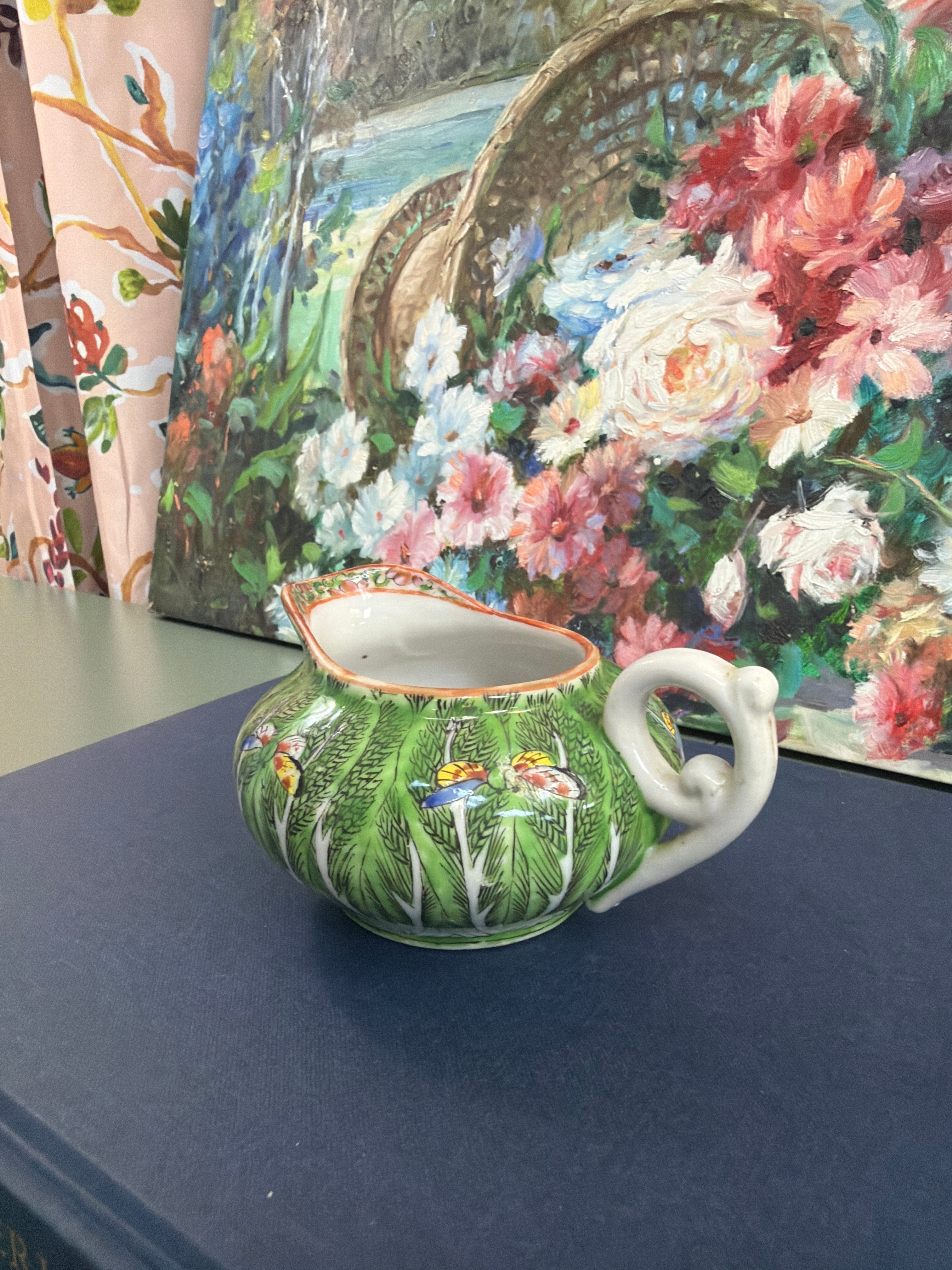 Antique Bok Choy Handled Creamer