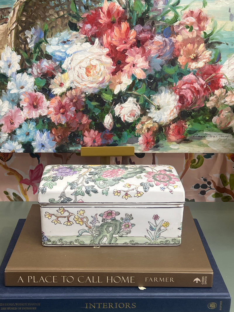 Floral White Dresser Box