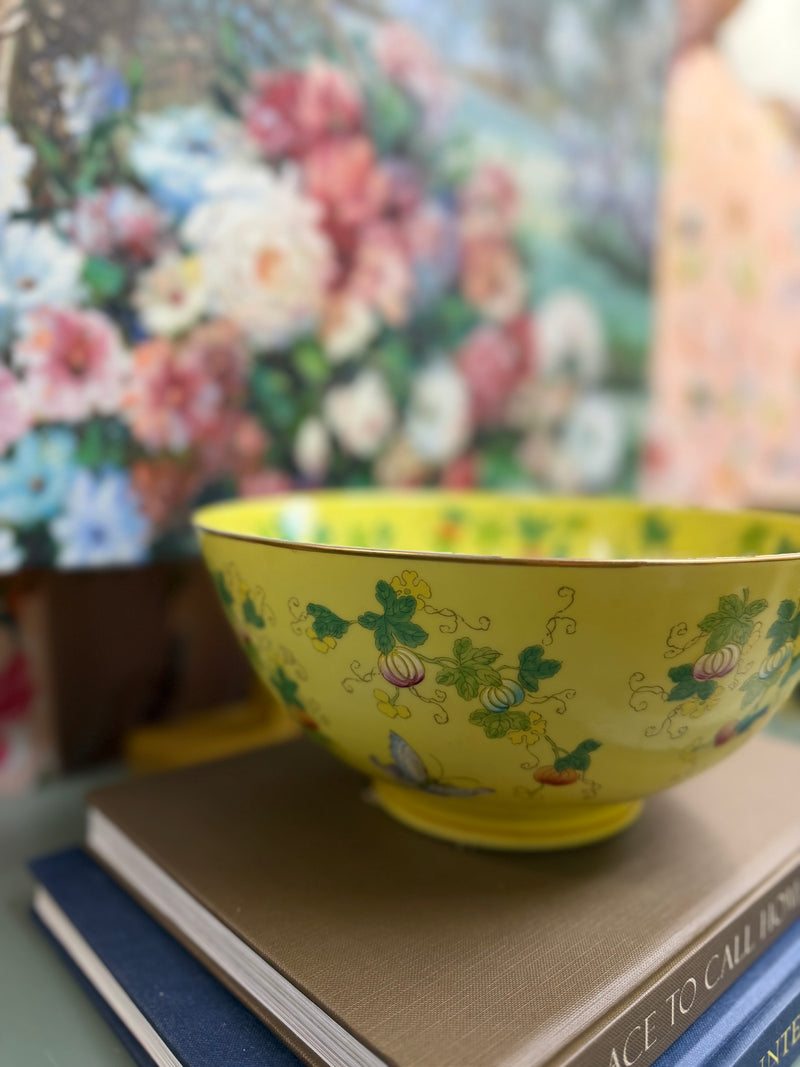 Large Yellow Butterfly Bowl