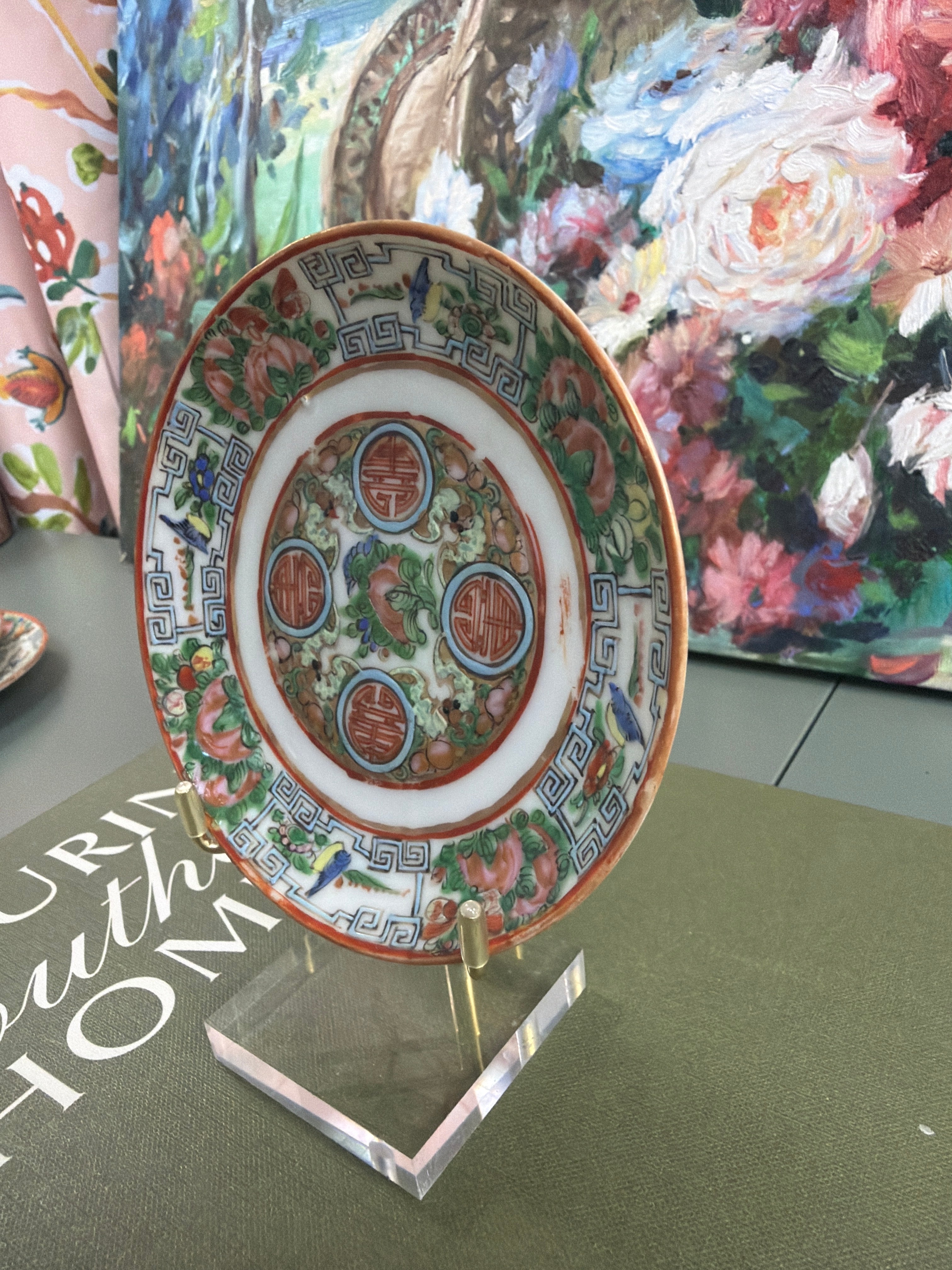4.25 inches Antique Rose Canton Plate