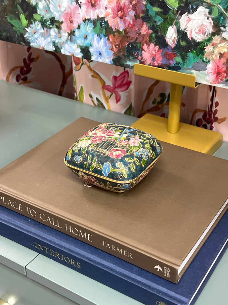 Cloissone Floral Trinket Box