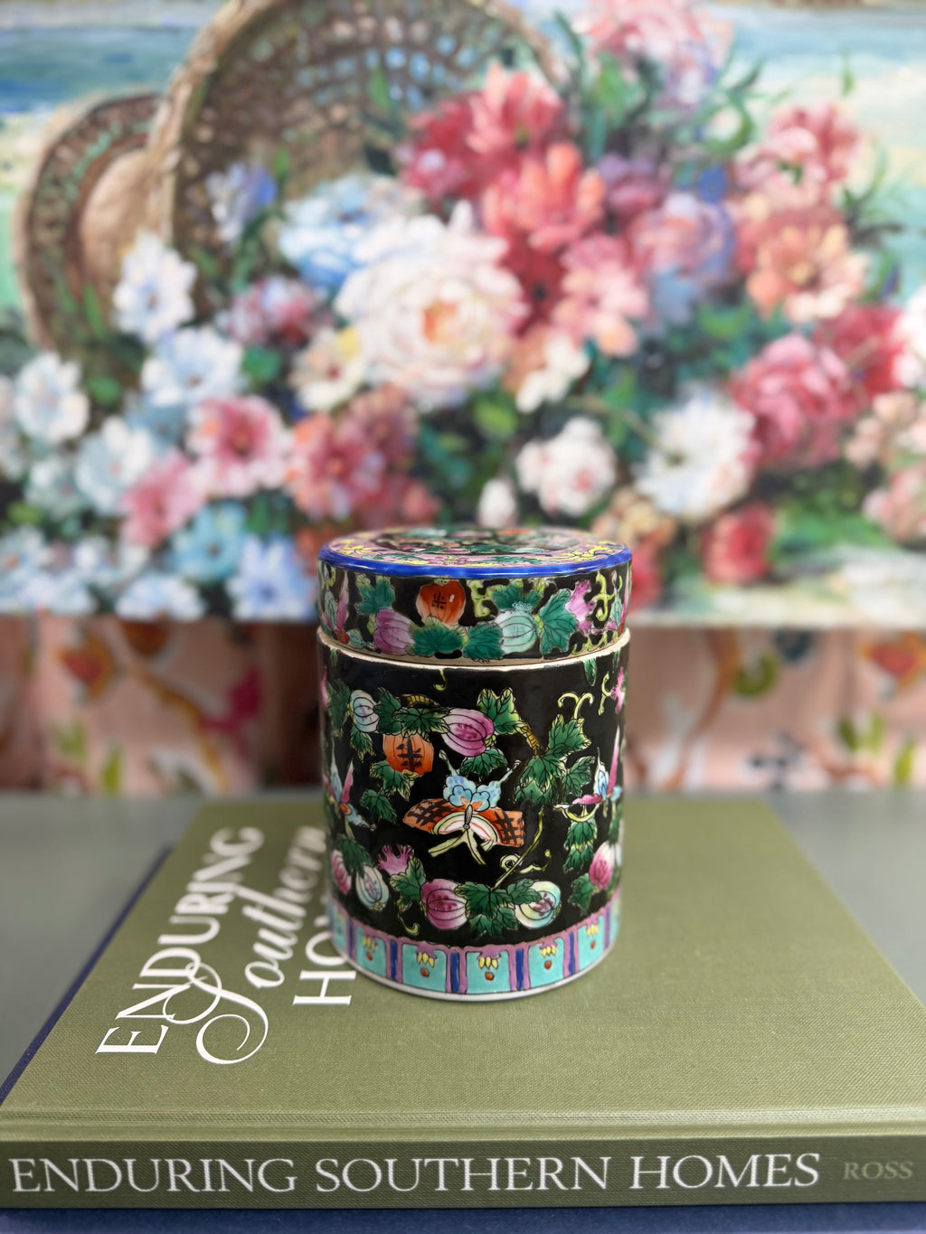 Black Famille Noir Black Butterfly Lidded Canister