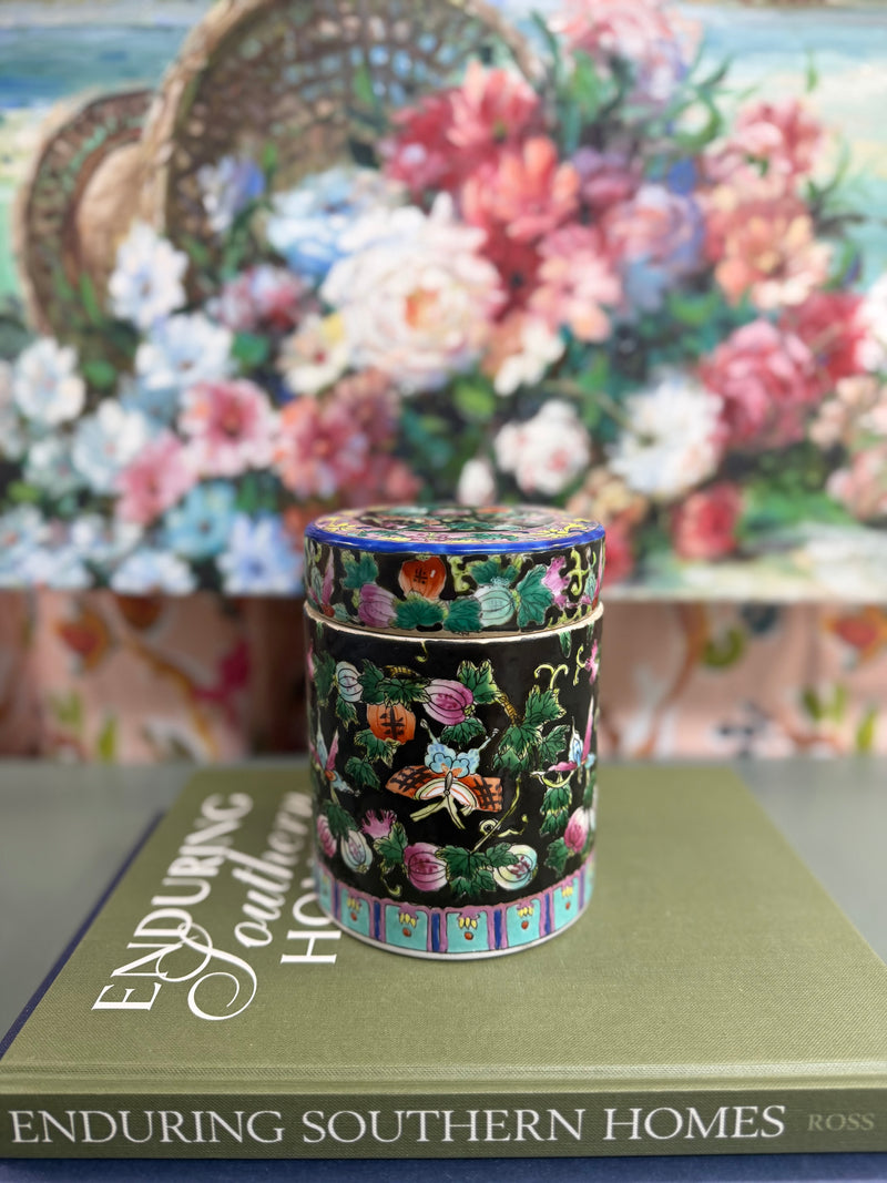 Black Famille Noir Black Butterfly Lidded Canister