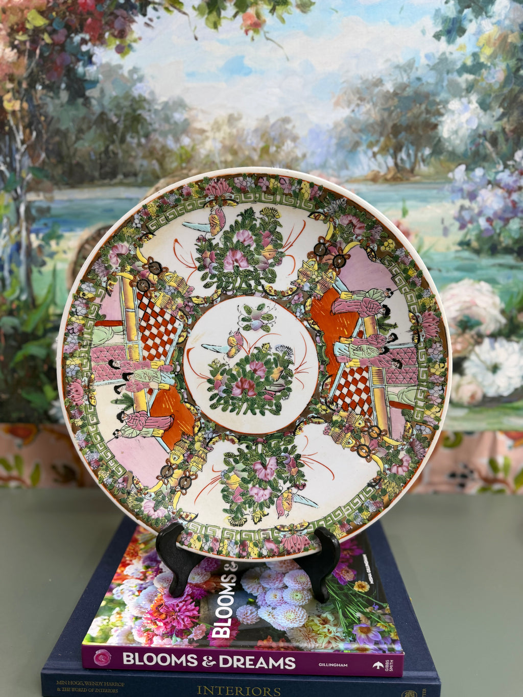 Vintage 14” Rose Medallion Charger