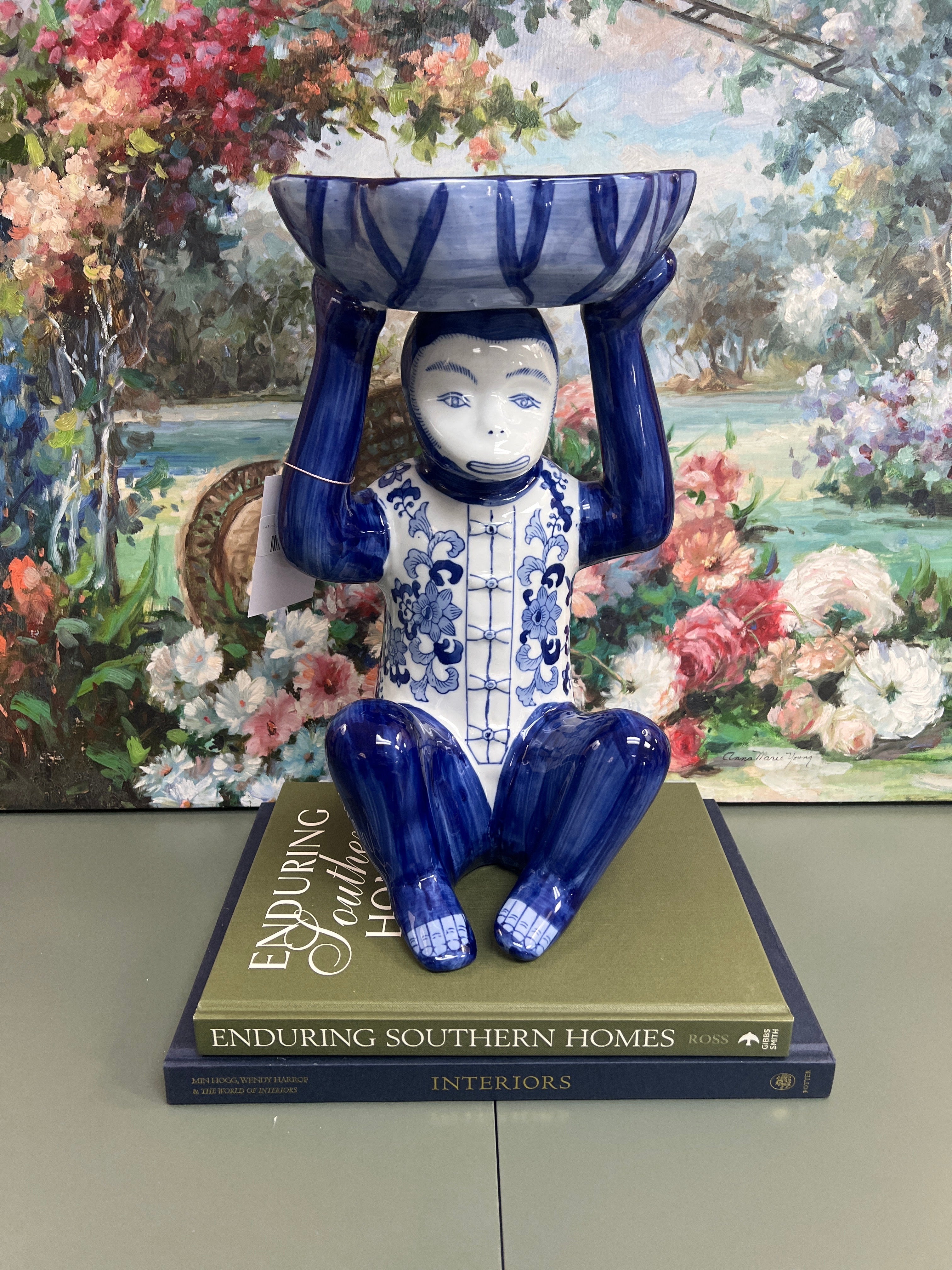 14.5 inch Blue and White Bar Monkey