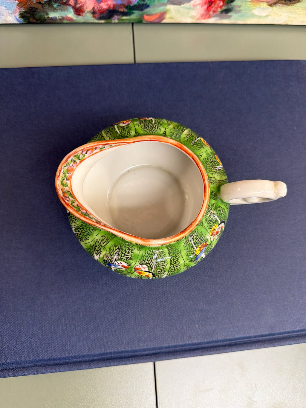 Antique Bok Choy Handled Creamer