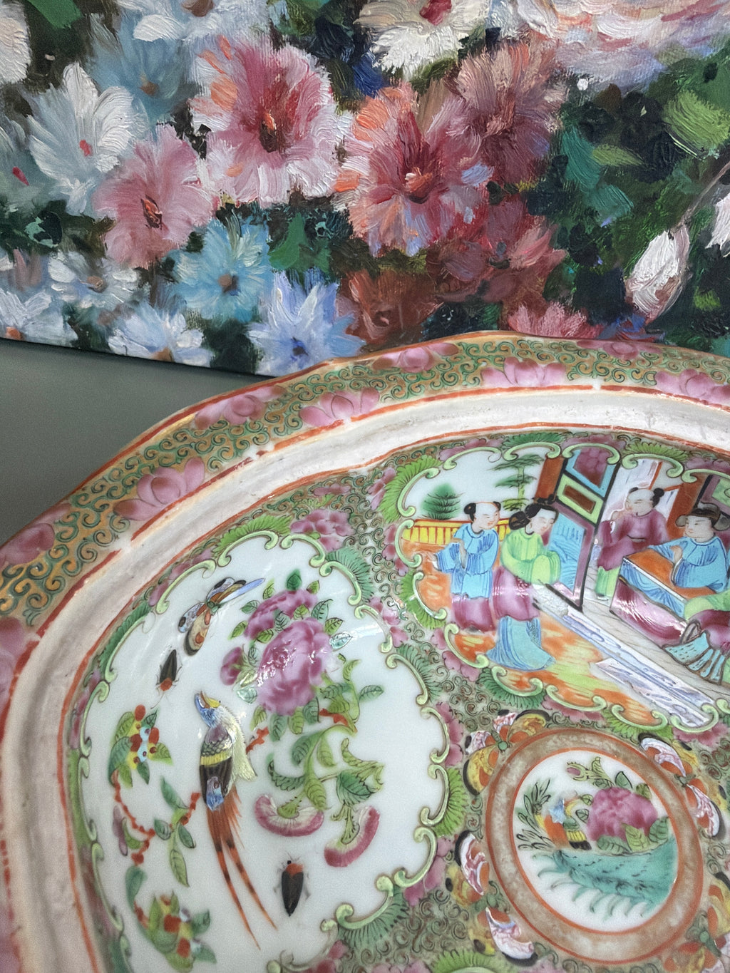 Large Antique Rose Medallion Tureen