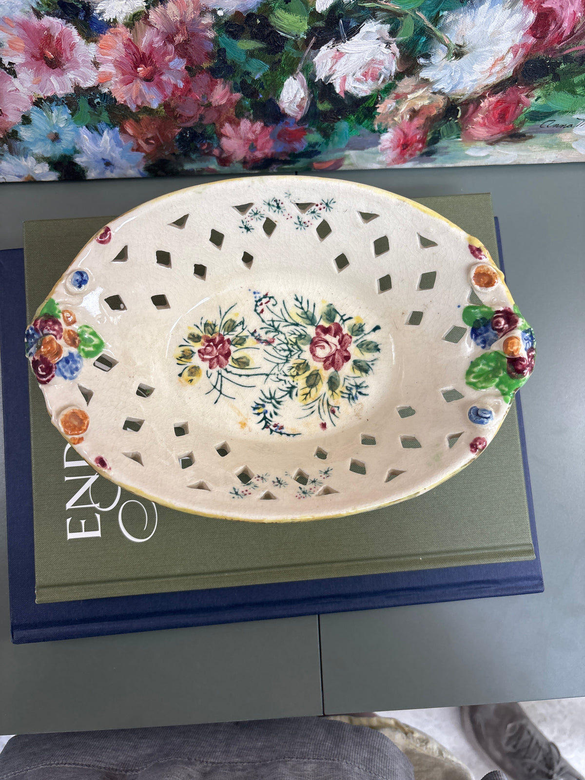 Reticulated Floral Fruit Bowl