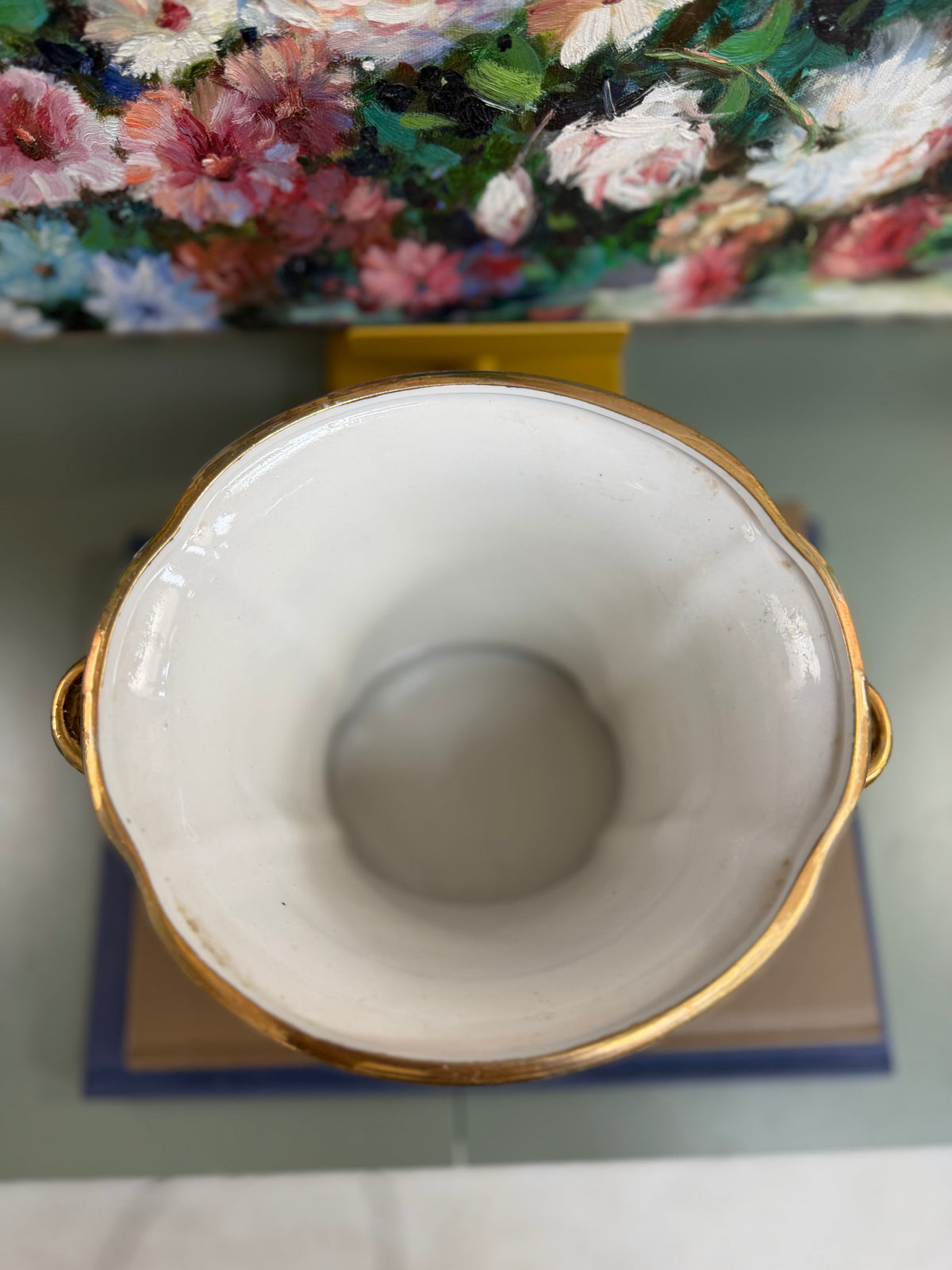 Pink Hunt Scene Cache Pot
