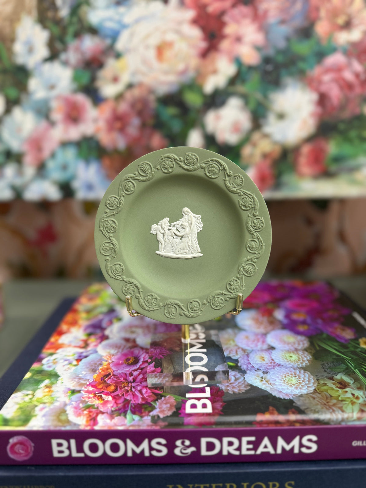 Green Wedgwood Patterned Trinket Dish