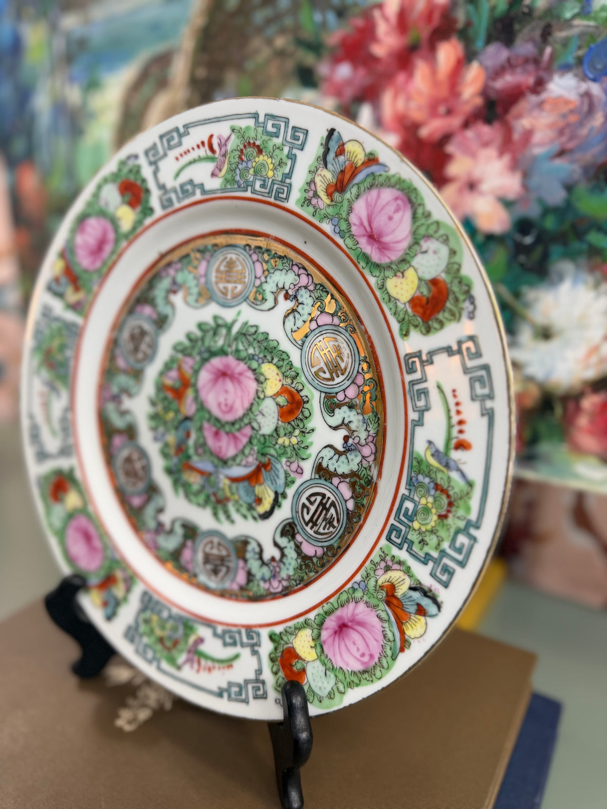 10” Vintage Rose Canton Plate