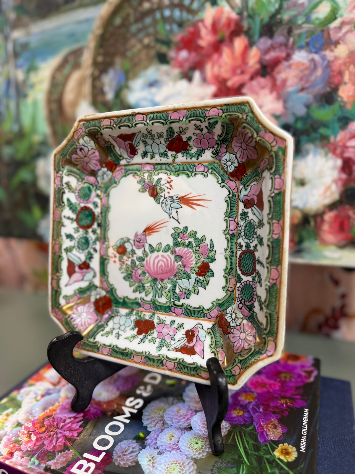 Vintage Rose Canton Square Trinket Dish