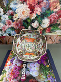 Vintage 8” Rose Medallion Squared Off Bowl