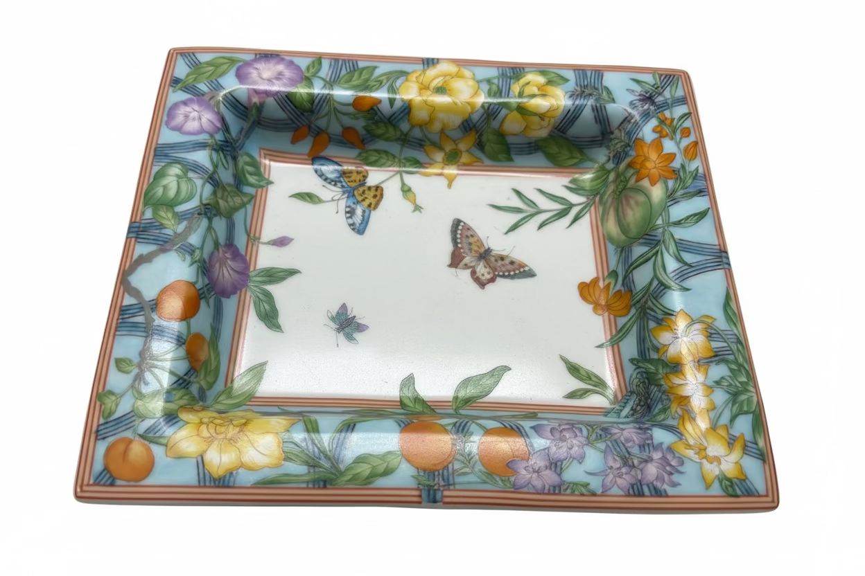 Turquoise Morning Glory Rectangular Tray