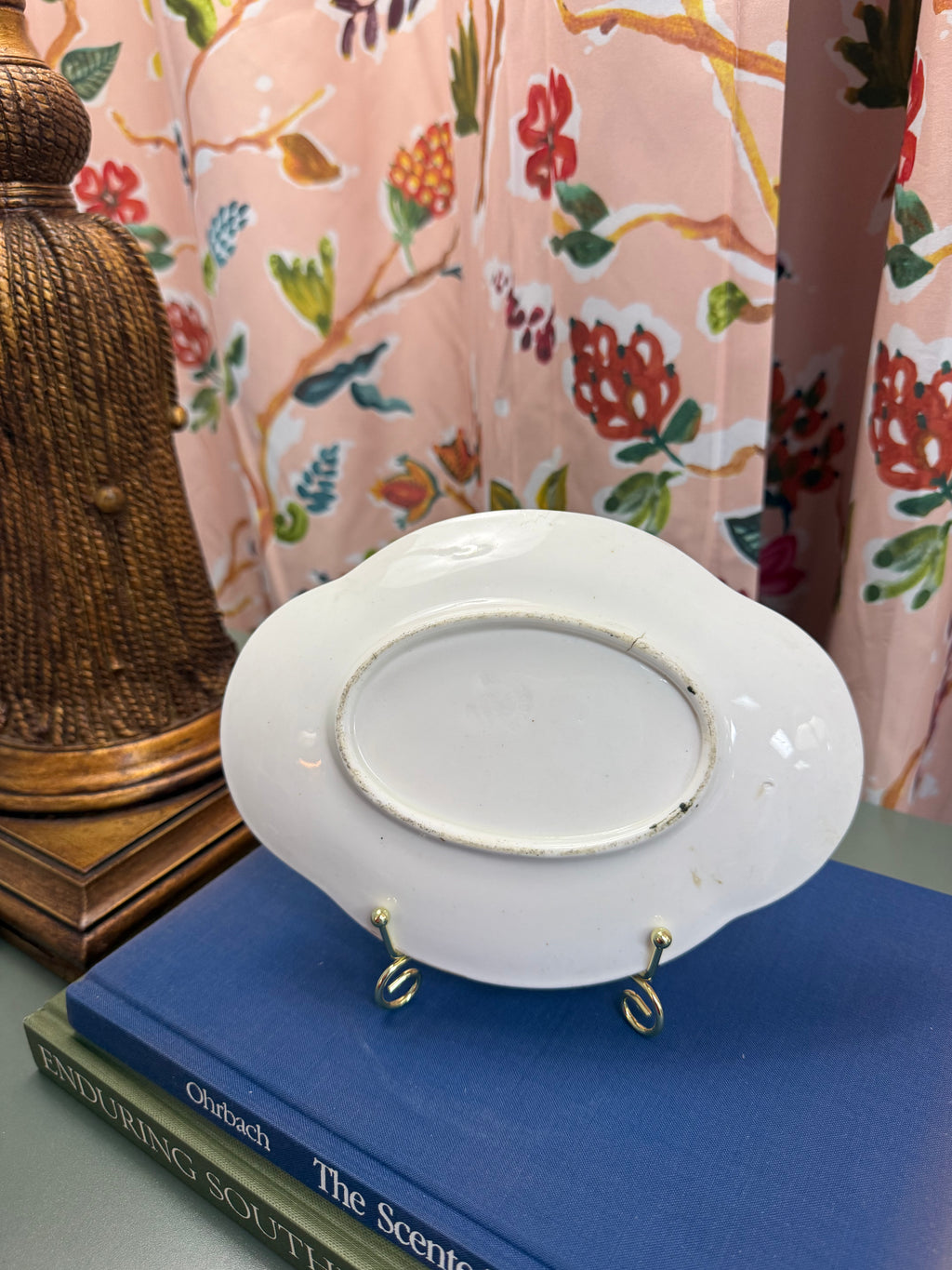 Antique Quatrefoil Floral Plate