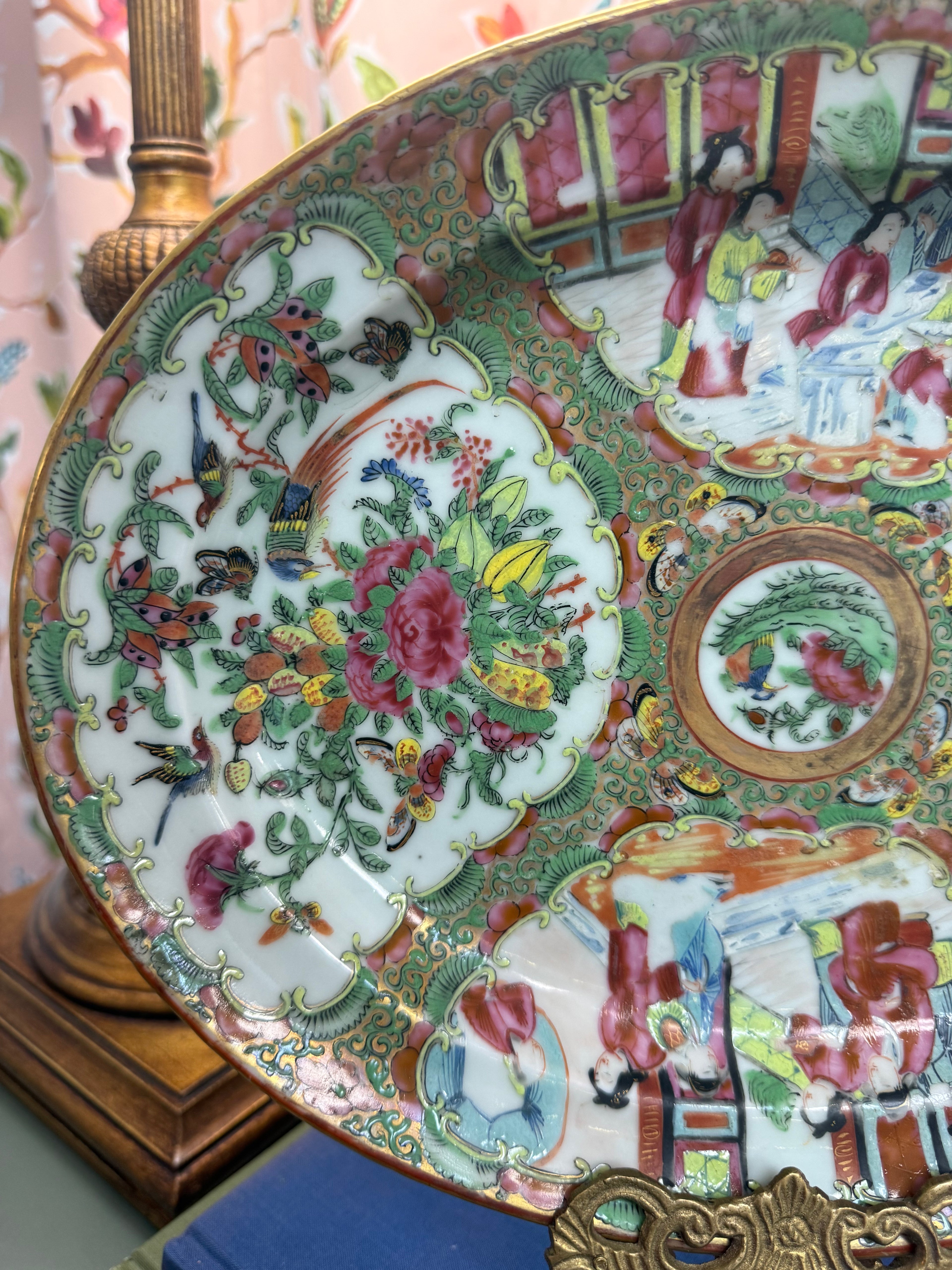 Antique 12 1/2 Inch Rose Medallion Platter