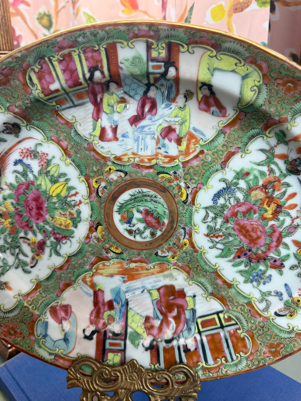 Antique 12 1/2 Inch Rose Medallion Platter