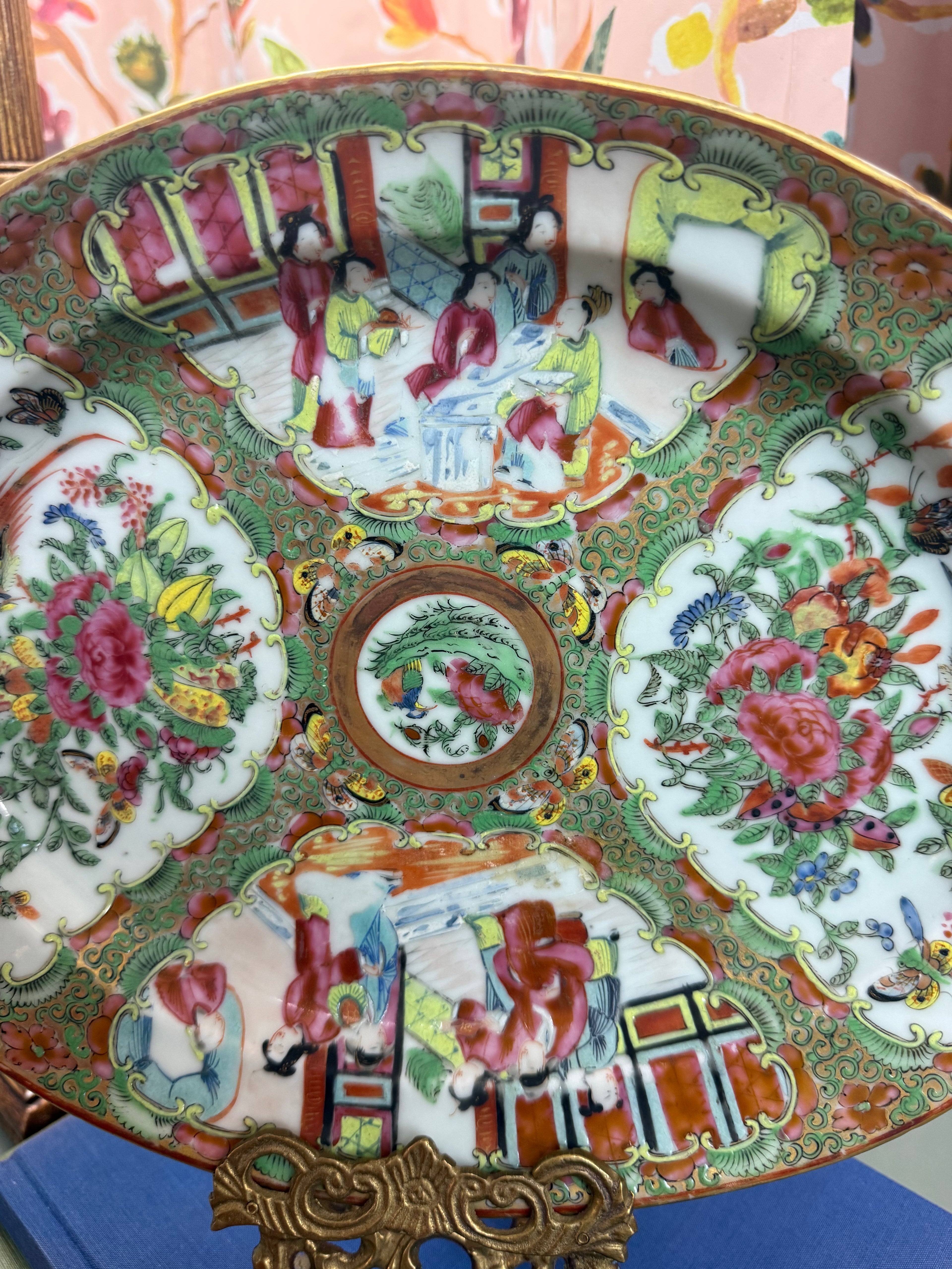 Antique 12 1/2 Inch Rose Medallion Platter