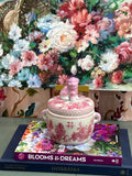New Pink Pagoda Lions Head Lidded Box