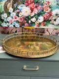 22” Bamboo Brass Tray